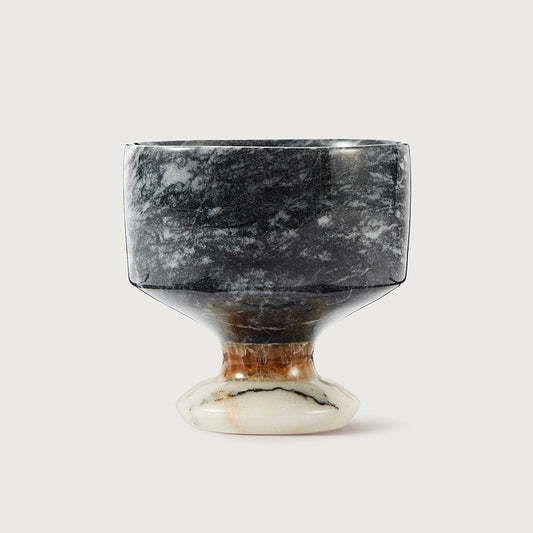 HANDMADE MARBLE CHALICE - BLACK/HONEY/LILAC