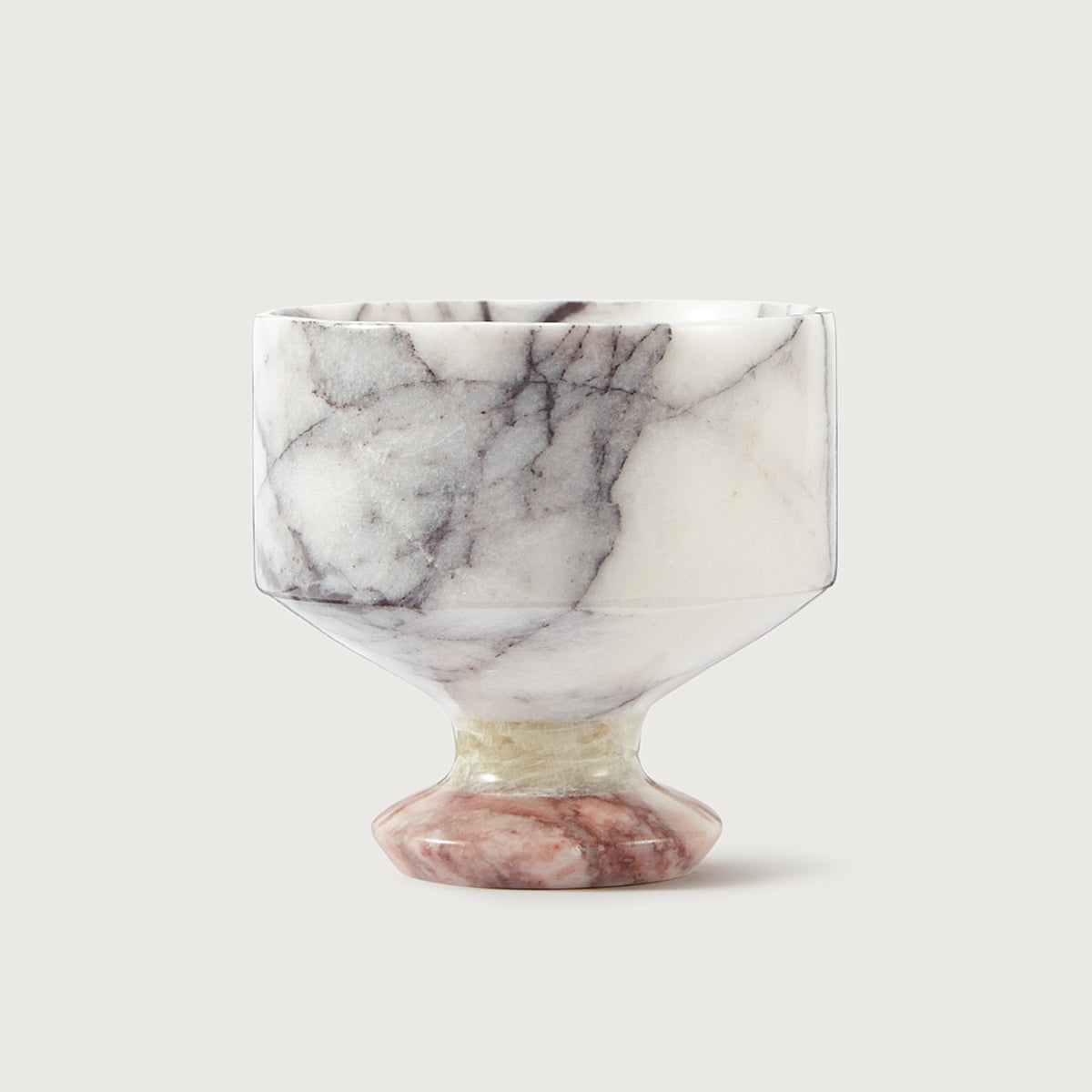HANDMADE MARBLE CHALICE - LILAC/GREEN/RED