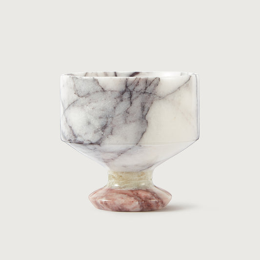 HANDMADE MARBLE CHALICE - LILAC/GREEN/RED