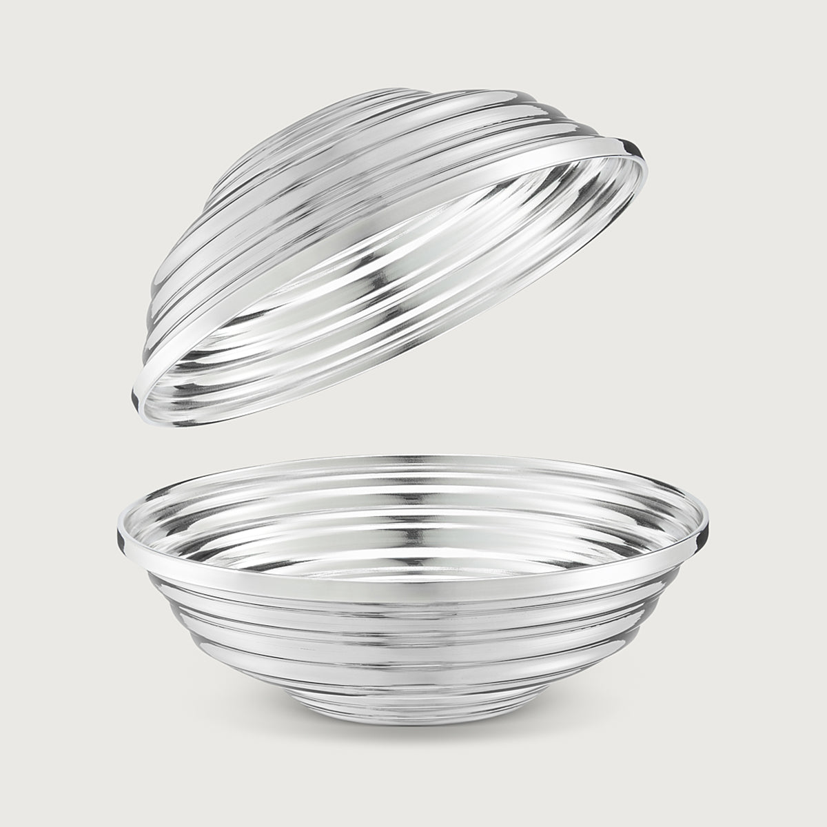 SERRATED SILVER BOWL SET